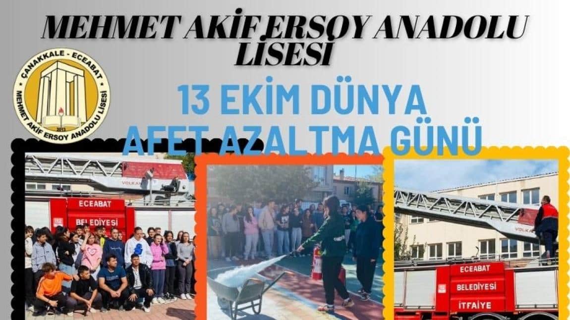 13 EKİM DÜNYA AFET AZALTMA GÜNÜ